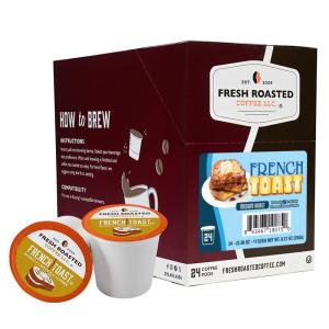 Fresh Roasted Coffee, USDA Organic Peru Water-Processed Decaf | 3rd Party Tested for Pesticides, Mold, Mycotoxins, Kosher | 100% Arabica, Specialty Grade, Med Roast 72 Pods for K Cup Brewers(French Toast)