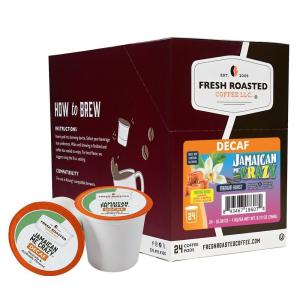 Fresh Roasted Coffee, USDA Organic Peru Water-Processed Decaf | 3rd Party Tested for Pesticides, Mold, Mycotoxins, Kosher | 100% Arabica, Specialty Grade, Med Roast 72 Pods for K Cup Brewers(Decaf Jamaican Me Crazy)