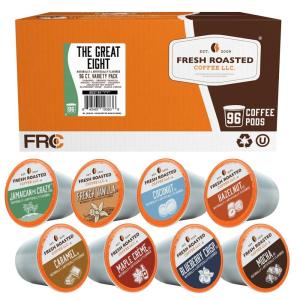 Fresh Roasted Coffee, USDA Organic Peru Water-Processed Decaf | 3rd Party Tested for Pesticides, Mold, Mycotoxins, Kosher | 100% Arabica, Specialty Grade, Med Roast 72 Pods for K Cup Brewers(The Great Eight)