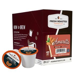 Fresh Roasted Coffee, USDA Organic Peru Water-Processed Decaf | 3rd Party Tested for Pesticides, Mold, Mycotoxins, Kosher | 100% Arabica, Specialty Grade, Med Roast 72 Pods for K Cup Brewers(Amaretto)