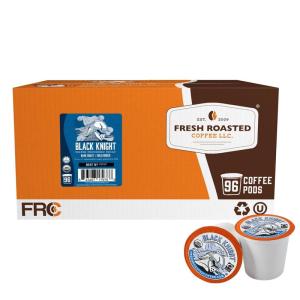 Fresh Roasted Coffee, USDA Organic Peru Water-Processed Decaf | 3rd Party Tested for Pesticides, Mold, Mycotoxins, Kosher | 100% Arabica, Specialty Grade, Med Roast 72 Pods for K Cup Brewers(Organic Black Knight Water Processed Decaf)
