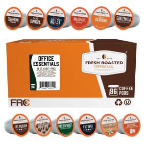 Fresh Roasted Coffee, USDA Organic Peru Water-Processed Decaf | 3rd Party Tested for Pesticides, Mold, Mycotoxins, Kosher | 100% Arabica, Specialty Grade, Med Roast 72 Pods for K Cup Brewers(Office Essentials)