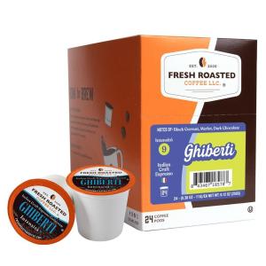 Fresh Roasted Coffee, USDA Organic Peru Water-Processed Decaf | 3rd Party Tested for Pesticides, Mold, Mycotoxins, Kosher | 100% Arabica, Specialty Grade, Med Roast 72 Pods for K Cup Brewers(Ghiberti Italian Craft)