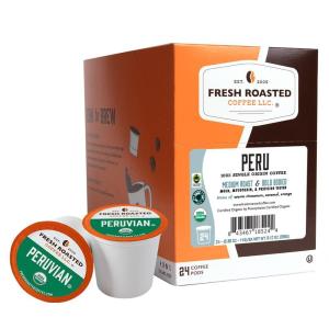 Fresh Roasted Coffee, USDA Organic Peru Water-Processed Decaf | 3rd Party Tested for Pesticides, Mold, Mycotoxins, Kosher | 100% Arabica, Specialty Grade, Med Roast 72 Pods for K Cup Brewers(Organic Peru)