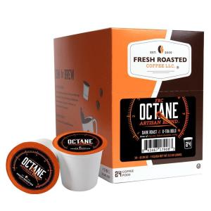 Fresh Roasted Coffee, USDA Organic Peru Water-Processed Decaf | 3rd Party Tested for Pesticides, Mold, Mycotoxins, Kosher | 100% Arabica, Specialty Grade, Med Roast 72 Pods for K Cup Brewers(Octane Italian Roast Blend)