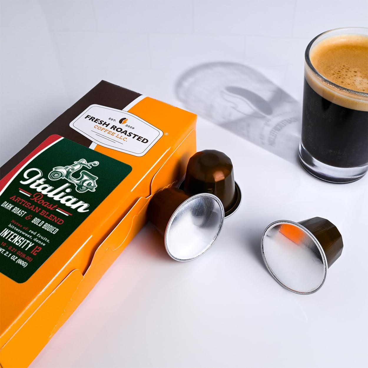 image:imageFresh Roasted Coffee Espresso Pods for Nespresso OriginalLine Indian Monsoon Malabar 10 Aluminum CapsulesItalian Roast