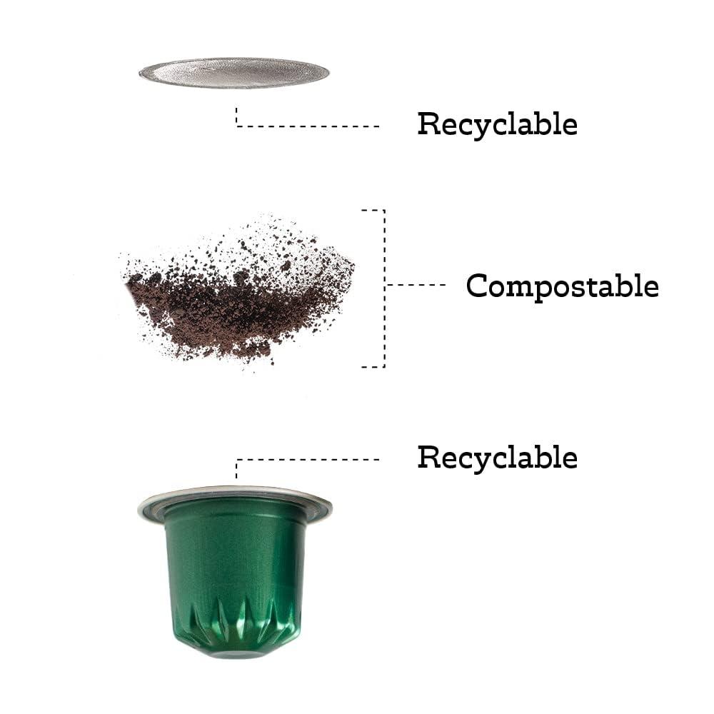 image:imageFresh Roasted Coffee Espresso Pods for Nespresso OriginalLine Indian Monsoon Malabar 10 Aluminum CapsulesOrganic Ethiopian Sidamo