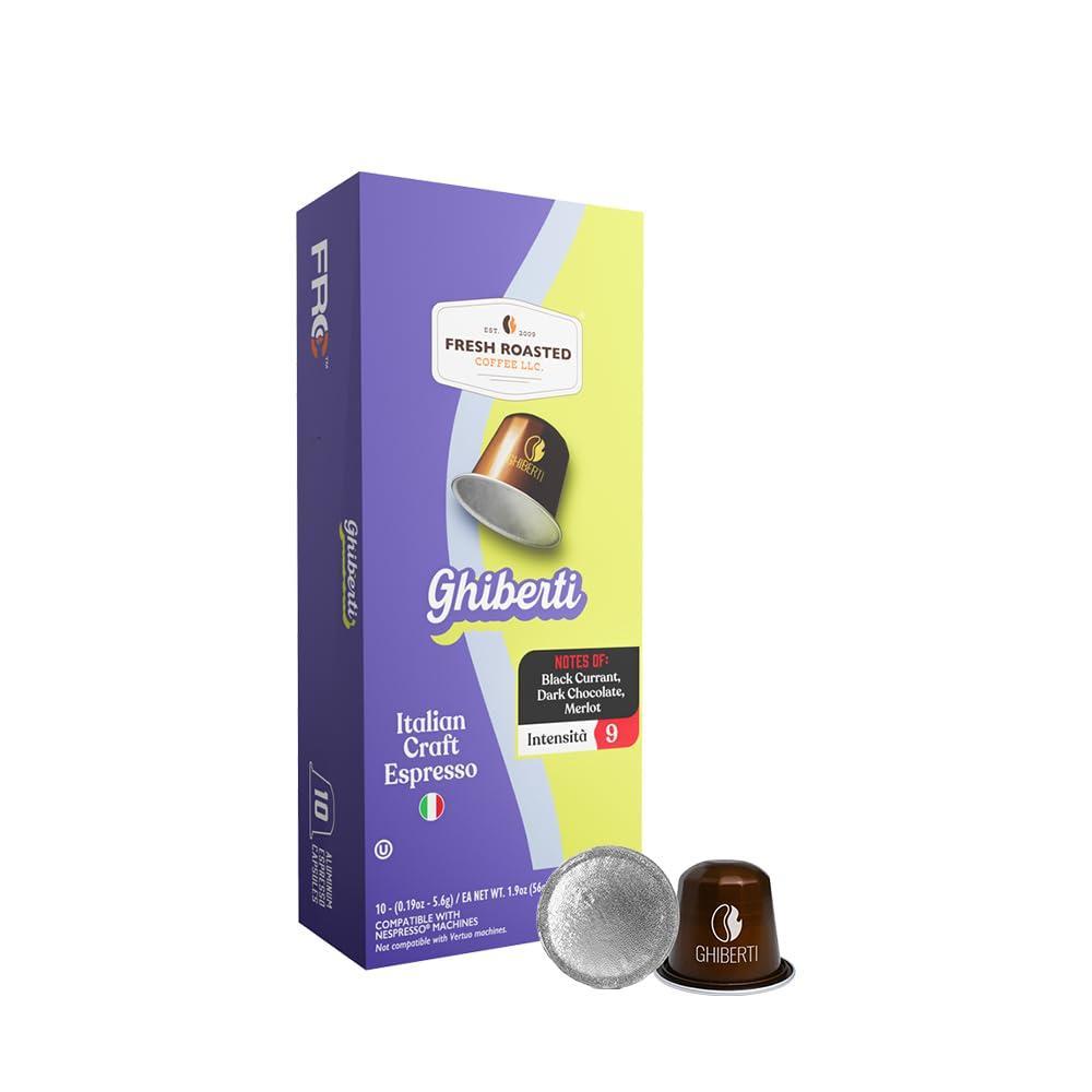 image:imageFresh Roasted Coffee Espresso Pods for Nespresso OriginalLine Indian Monsoon Malabar 10 Aluminum CapsulesGhiberti Italian Craft Espresso