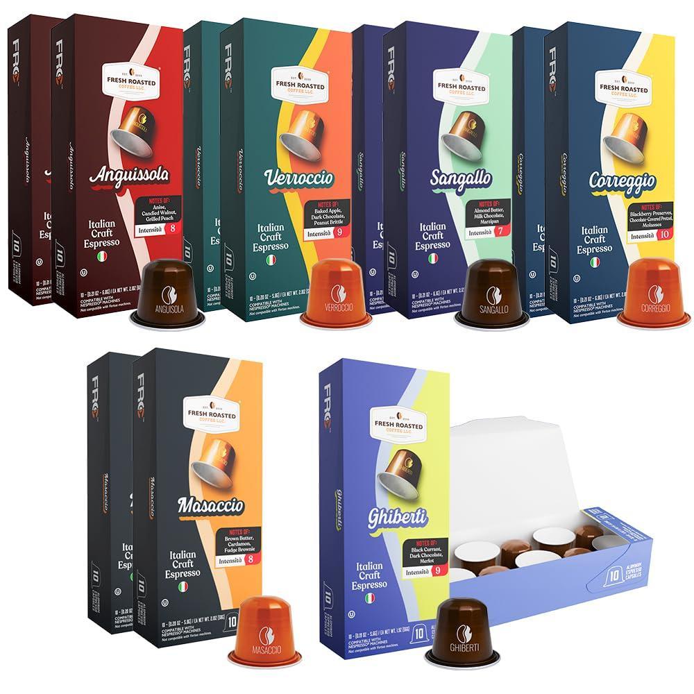 image:imageFresh Roasted Coffee Espresso Pods for Nespresso OriginalLine Indian Monsoon Malabar 10 Aluminum CapsulesItalian Craft Espresso Variety