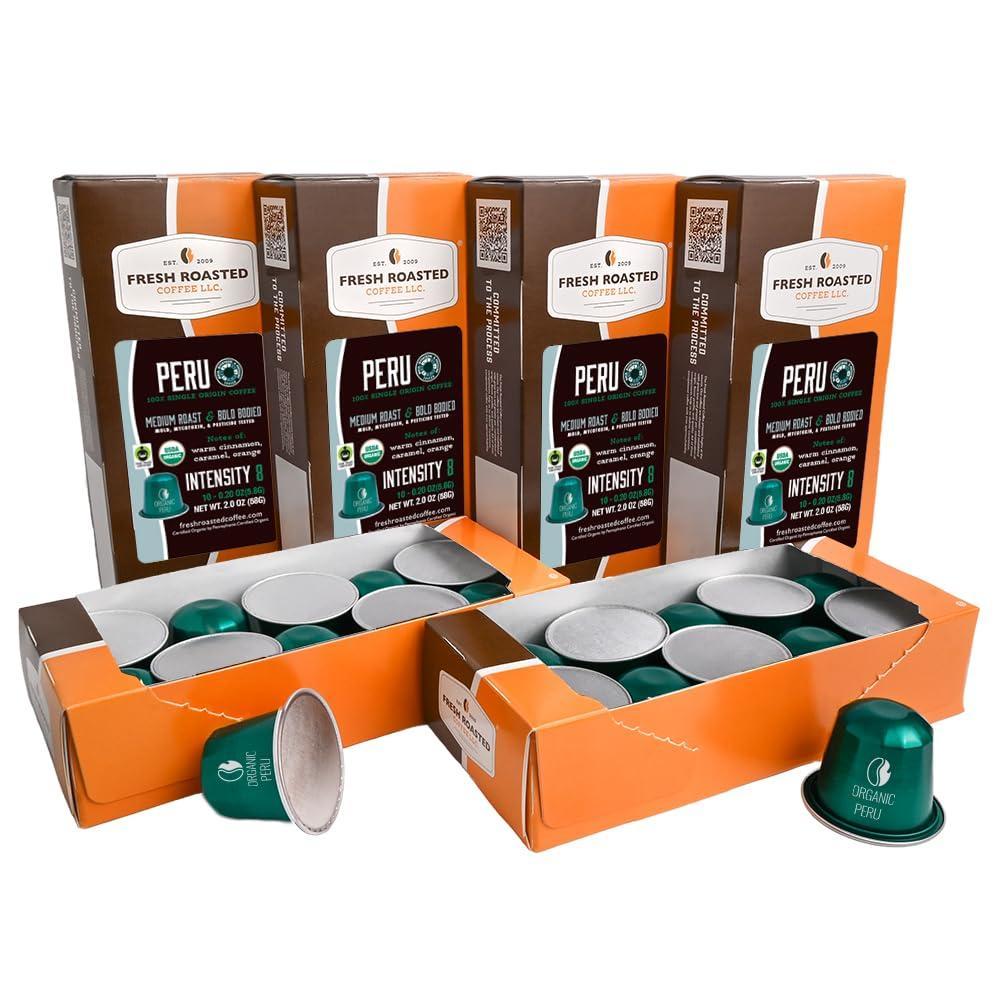 image:imageFresh Roasted Coffee Espresso Pods for Nespresso OriginalLine Indian Monsoon Malabar 10 Aluminum CapsulesOrganic Peru