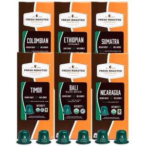 Fresh Roasted Coffee Espresso Pods for Nespresso OriginalLine, Indian Monsoon Malabar, 10 Aluminum Capsules(Organic Single Origin Favorites)