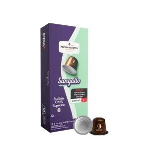 Fresh Roasted Coffee Espresso Pods for Nespresso OriginalLine, Indian Monsoon Malabar, 10 Aluminum Capsules(Sangallo Italian Craft Espresso)