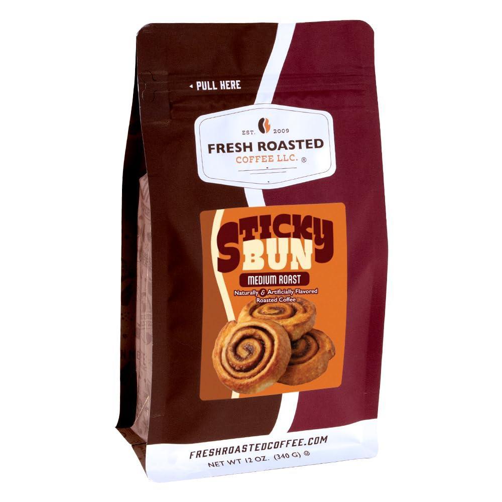 image:imageFresh Roasted Coffee Holiday Spice Flavored Coffee 12 oz Medium Roast Kosher Whole BeanSticky Bun