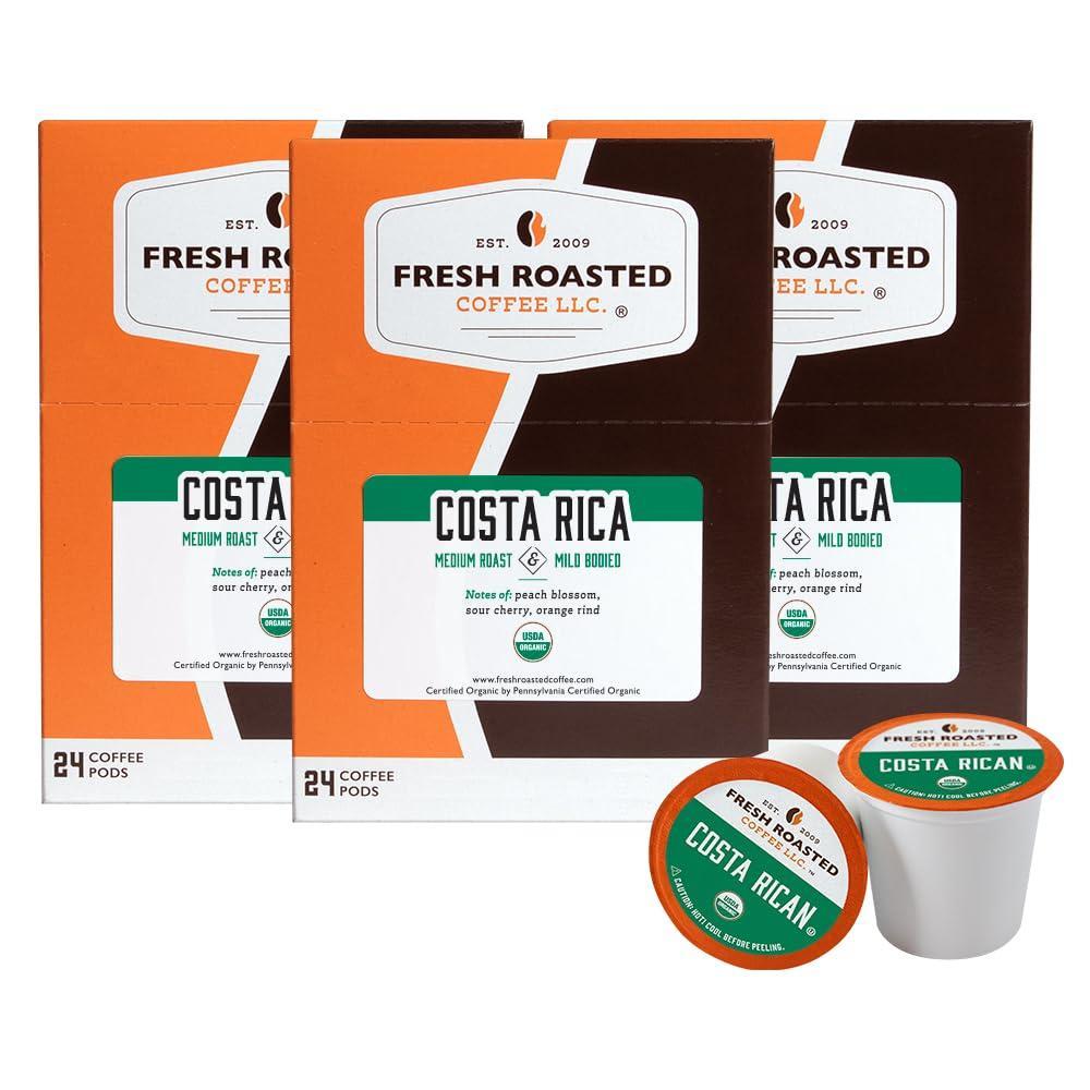 image:imageFresh Roasted Coffee Organic Costa Rica USDA Organic 100 Single Origin Kosher Medium Roast 72 Pods for K Cup Brewers