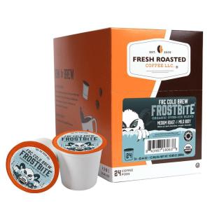 FRC Organic Frostbite Cold Brew Pods | Mold & Myco 3rd Party Tested, USDA, Kosher | Med Roast, 24 Pods for Kcup Brewers