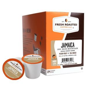 Fresh Roasted Coffee, 100% Hawaiian Kona, Medium Roast, Kosher, K-Cup Compatible, 24 Pods(100% Jamaica Blue Mountain)