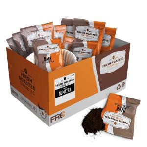 Fresh Roasted Coffee, FRC Medium Roast Blend, Kosher, Pre-Ground Fractional Packs, 2.25 Ounce, 96 Count(Sumatra)