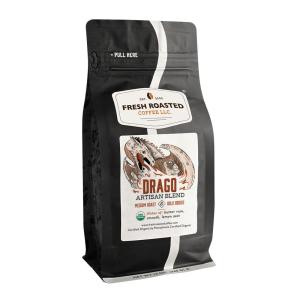 Fresh Roasted Coffee, Organic Drago Café Blend | USDA Organic, Kosher | Medium Roast 2 lb (32 oz) Ground(Organic Drago)