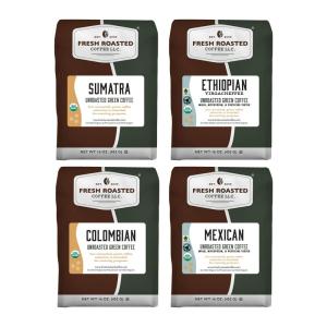 Fresh Roasted Coffee, Unroasted Adventurer Home Roasting Starter Kit, Kosher(Organic Explorer Starter Kit)