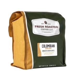 Fresh Roasted Coffee, Unroasted Organic Ethiopian Sidamo |USDA Organic, 100% Single Origin, Kosher | 5 Pound(Unroasted Decaf Colombian)